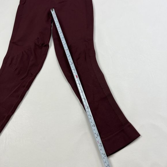 LULULEMON In The Flow Crop Leggings Heathered Bourdeaux Athleisure Womens 4 READ - Picture 2 of 7